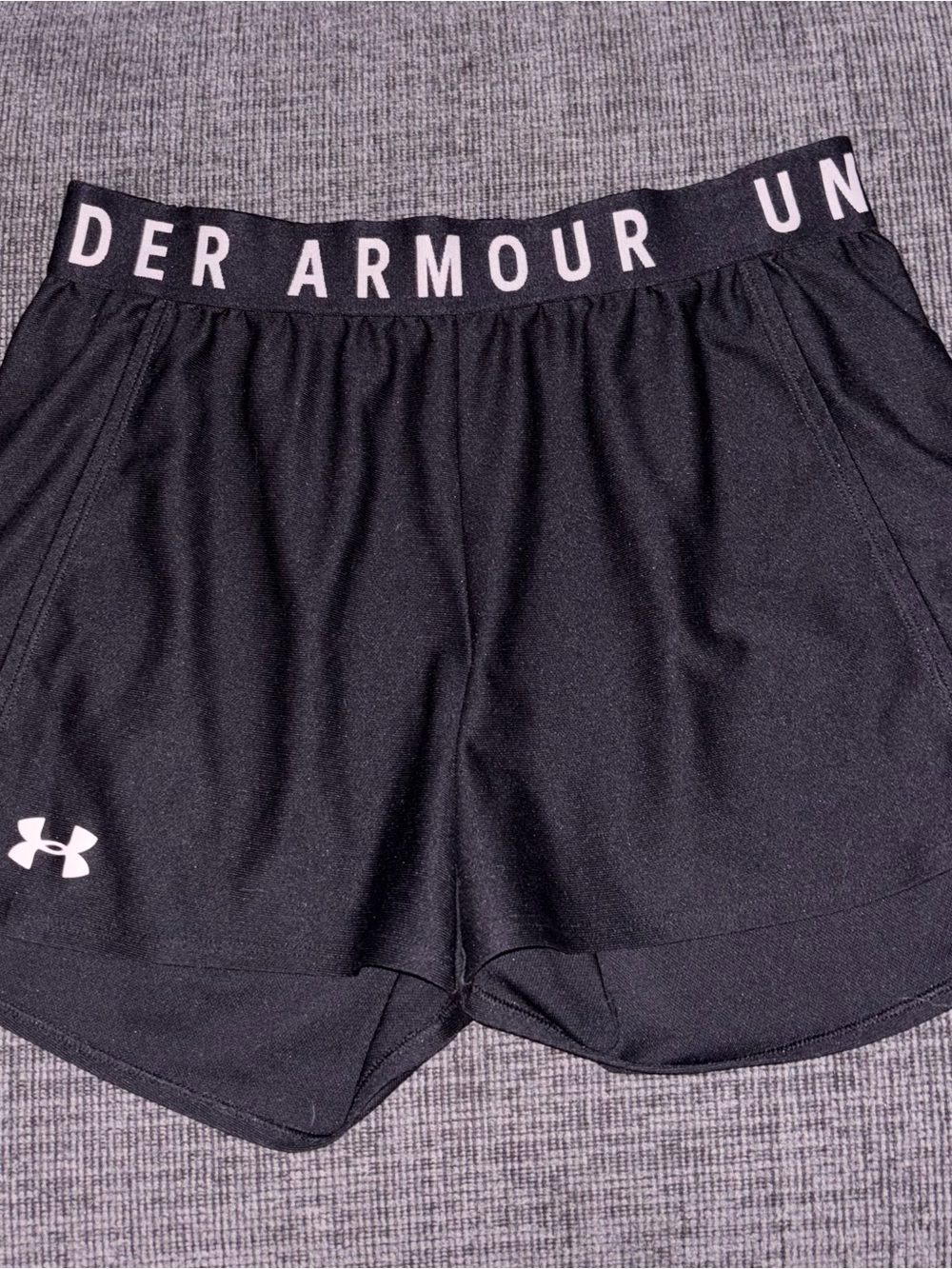 Under Armour Black Athletic Shorts with Logo Waistband